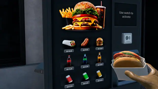 Buying food from a vending machine