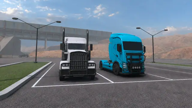 Two trucks parked side by side