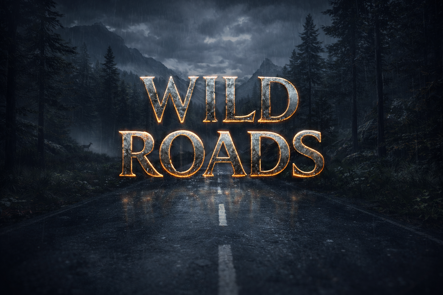 Logo Carbon Studio z tytułem projektu Wild Roads na tle graficznym