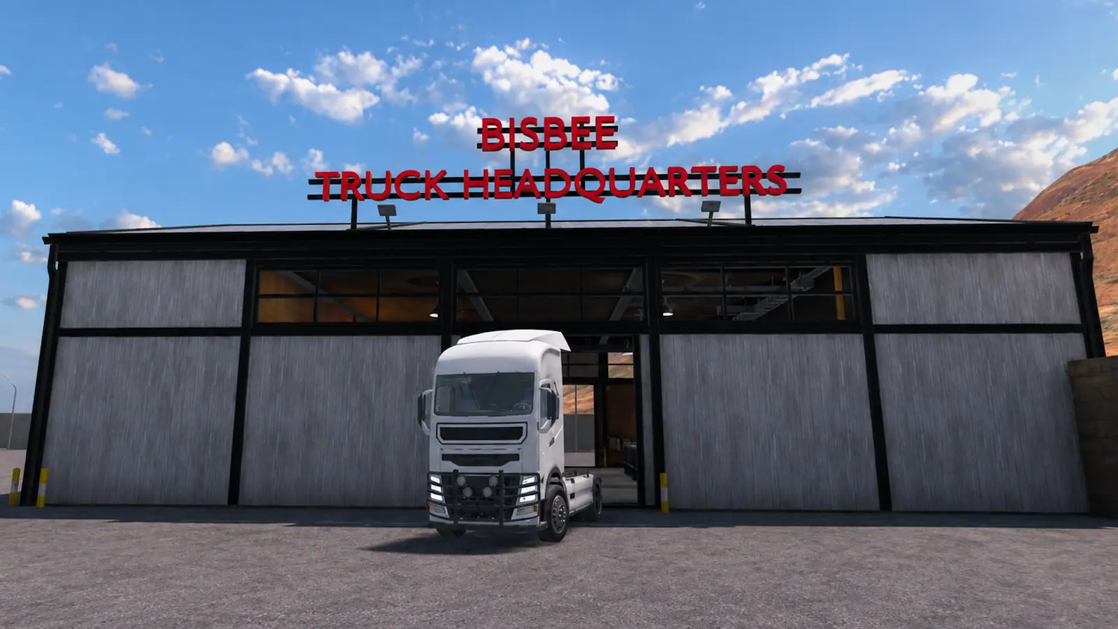 Arizona Truck Driver – Bisbee Truck Headquarters base with a parked truck